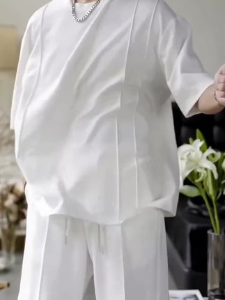 罗蒙冰丝夏季男士薄款速干运动休闲短裤时尚穿搭短袖套装 #舒服又百搭 #时尚穿搭短袖套装#冰丝男士短袖套装