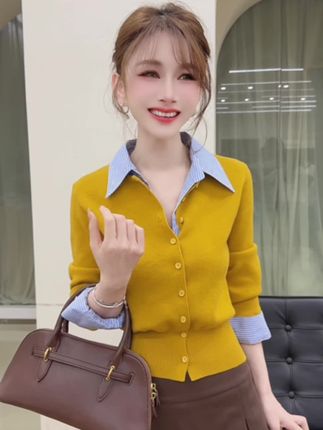 这件老前穿搭眼前一亮~领口袖口可拆卸的假两件衬衫 一件多穿更百搭#百搭上衣 #洋气小衫 #衬衫 #针织衫 #内搭外穿都好看