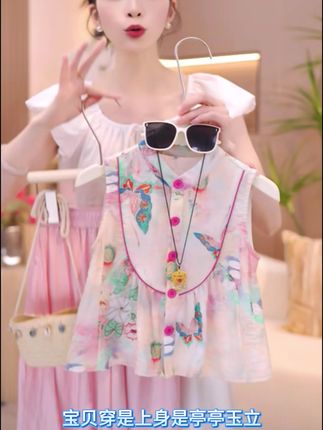 #夏季穿搭 #高品质童装 #儿童中式风套装 #女童汉服 #生女儿就要这样穿