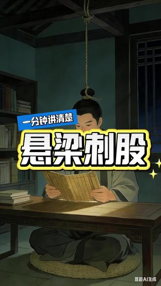 一分钟讲清楚:悬梁刺股 #乐天说 #成语故事 #儿童成语故事 #小学成语合集