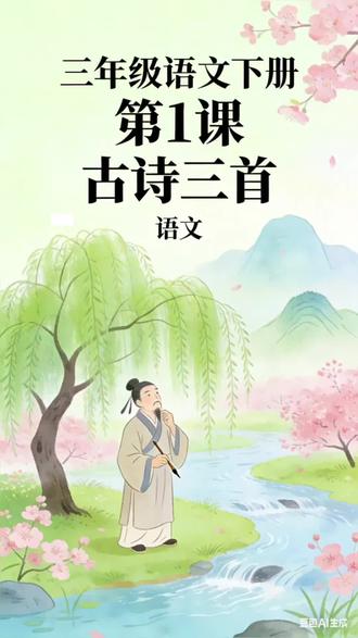 这封面画得挺诗意,柳树、山、小溪、古人,标准“我在江南等你”既视感。但咱就是说,这位古人是来赏春的吗?怎么看着像在思考人生——“我这一生,是该写诗还是该修仙?”每天背古诗,背得我都快成“文化人”了,结果一开口全是“啊对对对”。#古风诗词#每日朗读#三年级语文下册#古诗