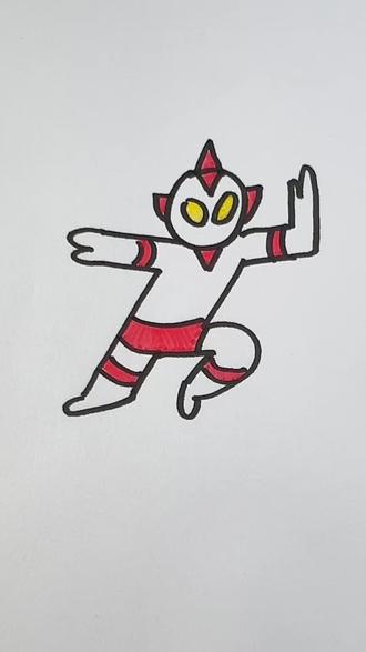 用数字7和5画奥特曼#创意简笔画 #亲子简笔画 #简笔画教程 #儿童简笔画 #简笔画