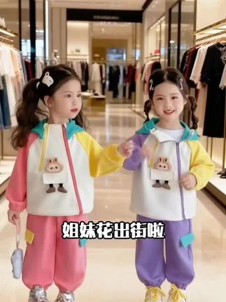 【多巴胺女孩】女童洋气套装2025秋装新款韩版运动卫衣卫裤两件套 #时尚童装#时尚穿搭 #时尚百万新星计划 #高级感穿搭 #高级的美一定是独立与优雅