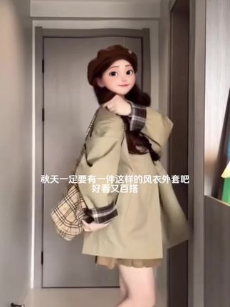 风衣来袭,你准备好迎接温暖与风度了吗?#风衣穿搭 #外套 #早秋穿搭 #韩系穿搭
