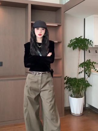 轻奢设计感气质长袖上衣休闲百搭时尚洋气牛仔裤#时尚减龄穿搭