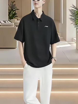 李宁polo衫短袖,男士2025夏季新款速干透气休闲翻领冰丝运动上衣男#夏季新款#时尚潮流穿搭#户外休闲运动#高品质男装#品牌男装