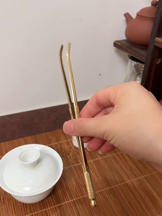 #喝茶 #茶道具 #茶夹 #泡茶 #泡茶神器 黄铜茶夹功夫茶具配件茶艺泡茶工具洗杯夹茶刀茶道,泡茶好帮手