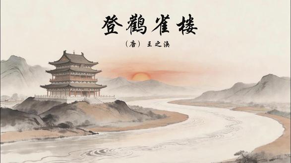 《登鹳雀楼》 #上热门 @DOU+小助手 #王之涣登上鹳雀楼 #王之涣笔下的鹳雀楼