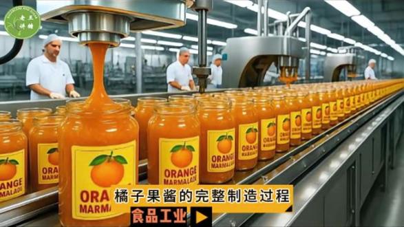 食品工业之——橘子果酱的完整制造过程(老王讲糖系列视频) 苦涩橙子如何变成酸甜可口的橘子果酱?看似简单的果酱,其实是工业化生产中技术难度极高的食品。从专属种植的高果胶苦橙、严苛的清洗分拣,到毫米级精准切皮、蒸汽恒温熬煮,再到无菌热灌装与全程质检,每一步都充满科技与匠心。工厂利用果籽提取天然果胶,精准控制酸甜与凝固度,在大规模生产的同时,保留传统风味。现代工厂还实现废料回收与可追溯管理,安全、稳定又环保。一片吐司上的香甜,藏着数百年工艺与顶尖食品科技。