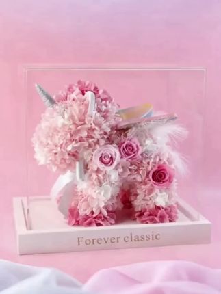 AMYROSE永生花独角兽生日礼物女生玫瑰结婚情人节送女友闺蜜#永生花独角兽 #礼物