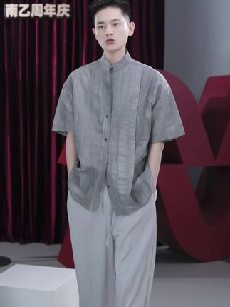 #挑战中式美学穿搭天花板 #男士衬衫 #短袖衬衫