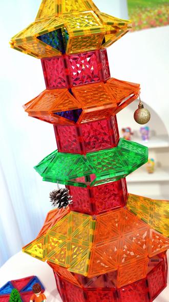 磁力片1000种玩法之-雷峰塔拼搭! #儿童益智 #儿童玩具 #礼物 #益智 #mideer