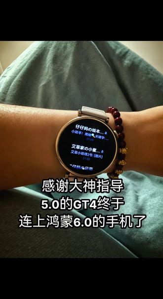 感谢大神指导,我5.0系统的GT4终于连上鸿蒙6.0系统的手机了,你的华为手表连上鸿蒙6.0的手机了吗?#鸿蒙 #GT4 #华为手表
