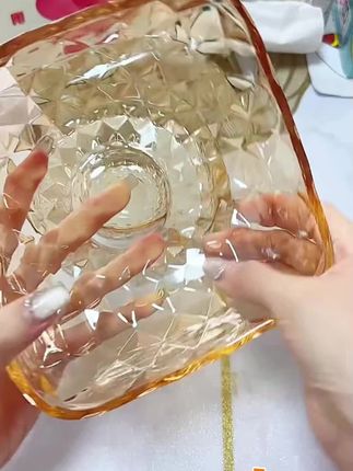 【斯威迩出品】2只大号家用高颜值钻石棱格零食盘水果盘网红沙拉
