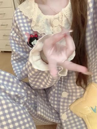宅家幸福感!!可以穿出门的睡衣 #甜美穿搭 #格子控 #睡衣控 #慵懒风穿搭 #睡衣家居服
