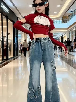 #女童穿搭 #童装 #牛仔裤女