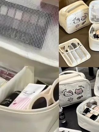 2025款ins化妆包大容量外出便携可爱化妆品收纳防水旅行洗漱包yj#爆款热卖中#厂家直发