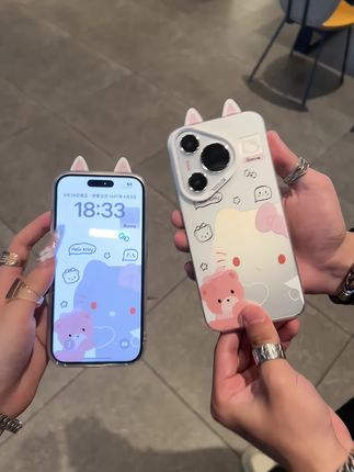 粉嘟嘟的猫耳朵kitty手机壳~也太可爱了吧!#手机壳 #爱了爱了 #少女心爆棚 #这个手机壳真的长在我心巴上了