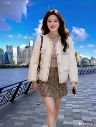 姐妹们,这件小香风外套真的太美了!它的设计灵感来源于都市女性的独立与自信,所以无论你是上班还是约会都能轻松驾驭。而且它是小香风的版型,上身特别显瘦,就算你是微胖的女生也能放心穿。同时它很有高级感,穿上后显得非常贵气,喜欢的朋友赶快下单吧!#无限回购的宝藏单品#dou+抖音小助手
