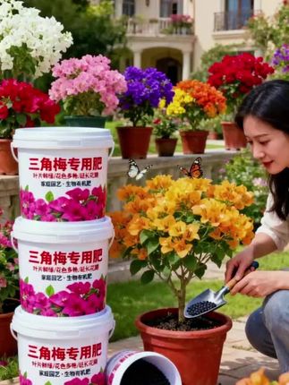 还在为三角梅开花少、花色淡发愁?快试试这款专用肥!根据三角梅生长特性与养分需求精准配比,富含氮磷钾及多种微量元素 。每月撒一小把在盆土里,盖土浇水,简单方便。用后新叶疯长,花苞成串,花朵又大又艳,花期还能延长。不管是盆栽还是地栽,都能轻松打造繁花盛景,快给你家三角梅安排上!#三角梅专用肥 #三角梅 #花肥 #超便宜超划算 #花卉绿植