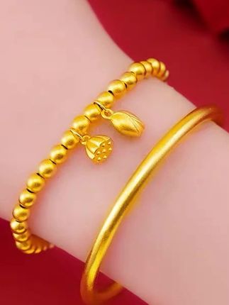 铜合手镯 经典镯子光面手镯磨砂女款两世欢莲蓬手链两件#简约大气 #太好看了#手镯#两世欢手镯