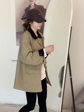 时尚穿搭女2025秋季新款设计感百搭宽松翻领长袖外套遮肉显瘦上衣#穿搭#时尚#洋气显瘦 #时尚穿搭@DOU+小助手