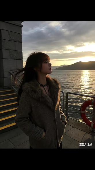 海边落日氛围感写真指令教程来啦 #豆包ai #豆包出大片有两把刷子 #海边落日氛围感#爆改#豆包P图