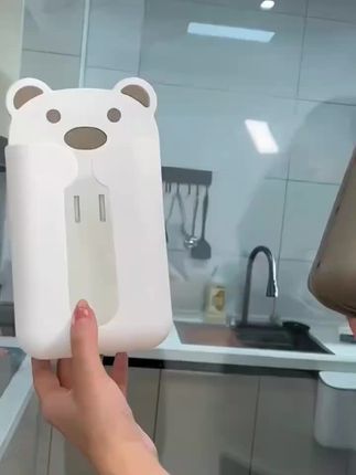 #卡通熊纸巾盒 #纸巾盒 #纸巾盒免打孔 #纸巾盒推荐