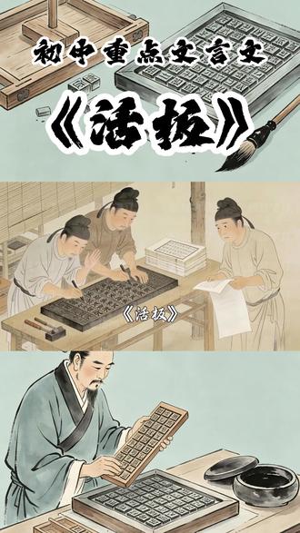 七年级下册《活板》AI 动画,一篇看懂印刷术 #文言文 #AI动画 #七年级 #初中语文 #家长必读