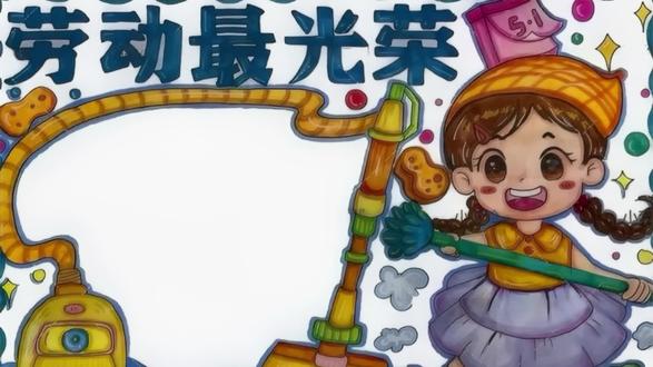 劳动节手抄报绘画教学 劳动节主题的手抄报#劳动节手抄报#手抄报#小学手抄报