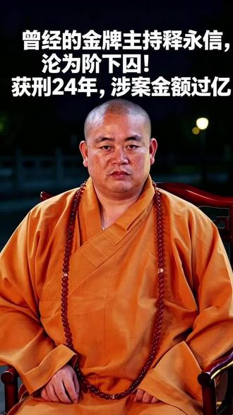 曾经的金牌主持释永信,沦为阶下囚!获刑24年,涉案金额过亿 #少林寺 #释永信