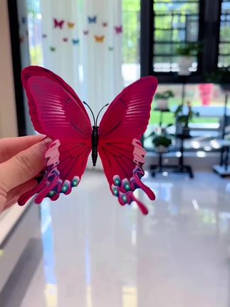 【拍1发12只】3D立体双层仿真蝴蝶冰箱磁吸贴=背景墙防尘盖布#蝴蝶冰箱磁吸贴 #冰箱贴 #冰箱磁吸贴