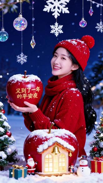 AI 平安夜快乐#拍同款 #平安夜快乐 #抖音模板