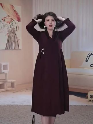 雅丹大码女西装连衣裙秋季新款高端安可拉红正式场合气质裙#时尚连衣裙#气质显瘦连衣裙#洋气连衣裙#百搭连衣裙#减龄连衣裙