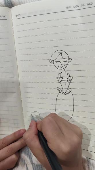 宝宝今天画了一个美人鱼 她说大家想看她画什么请在评论区告诉她 她明天晚上继续画🤭