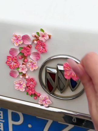 给自己的爱车上贴上这个立体花朵吧,真的太好看了#汽车装饰 #立体花朵 #樱花花朵#桃花花朵 #3D立体花朵