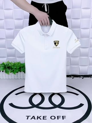 时尚春夏季男士高级潮牌新款polo衫短袖帅气青年品质轻奢珠地棉小翻领T恤高档男装上衣百搭休闲半袖打底衫潮#短袖t恤 #polo衫 #夏季穿搭 #不挑年龄不挑身材 #穿搭