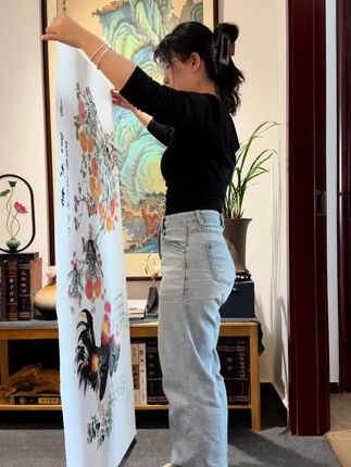 手绘《万事大吉》 #国画#手绘#家居挂画#文玩探宝#翻翻我家的文玩好东西