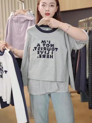 女童长袖秋款打底衫初高中生女孩休闲洋气圆领春秋zb6056简约童品#好物推荐🔥 @抖加🔥上热门🔥dou+🔥热点宝 @DOU+好生意