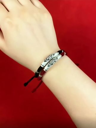 #足银手链 貔貅红手绳男款纯银国风貔恘编织平安复古女红绳可调节#足银手链 #貔貅手链 #貔貅手串