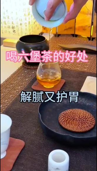 喝六堡茶的好处:解腻又护肠胃 #茶 #茶生活 #六堡茶