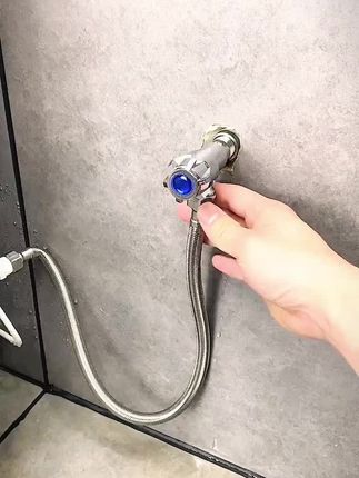 九牧王全铜马桶伴侣套装角阀三通带冲洗喷枪分水一分二双出水龙头#马桶伴侣#马桶伴侣喷枪