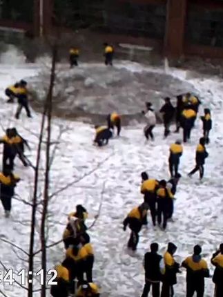 那时候冬天每天都盼望着下雪#阳谷三中 #学校 #雪 #雪景 #宣传正能量