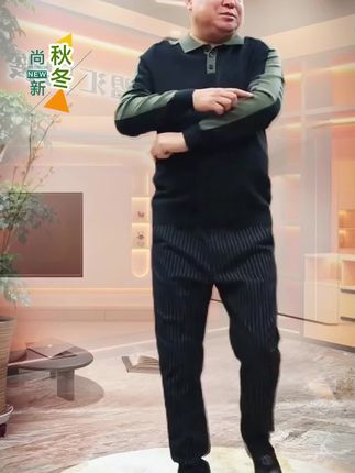 大码男士时尚百搭拼色翻领秋季加肥加大商务休闲针织长袖打底衫#针织打底衫 #大码长袖 #商务休闲男装 #秋冬打底衫 #高级感穿搭@DOU+小助手
