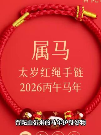 普陀山红绳2026马年生肖护身符男女