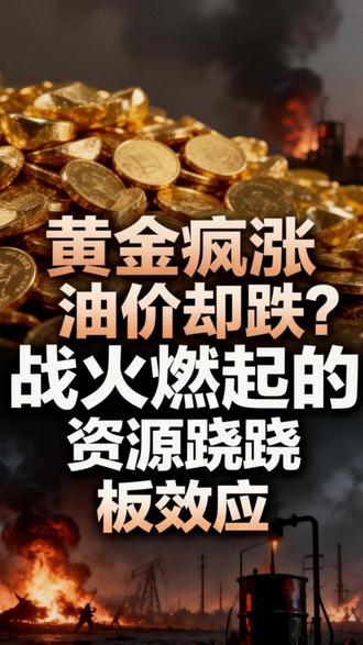 黄金疯涨油价却跌?战火燃起的资源跷跷板效应 #黄金 #财经 #石油 #硬核深度计划