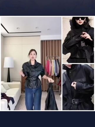 进口泡感皮短款外套女2025新款收腰显瘦SJ66 进口泡感皮短款外套女2025新款收腰显瘦SJ6688#皮衣 #短款外套 #穿搭分享