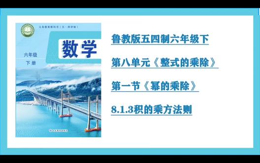 第26集8.1.3积的乘方法则(鲁教版54制六年级下)