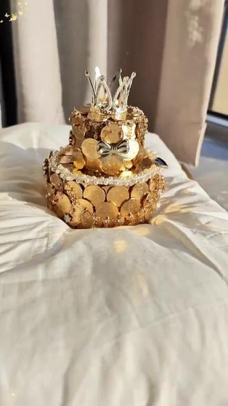 高颜值创意手捧硬币皇冠蛋糕diy材料包硬币套装女朋友生日礼物 #手工diy #生日蛋糕 #硬币蛋糕 #生日礼物 # #手工制作