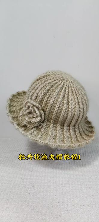 牡丹花渔夫帽教程1#钩针编织 #渔夫帽#零基础入门教程
